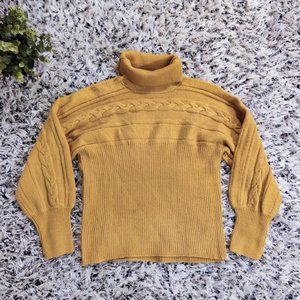 Knitted Mustard Heavy Turtleneck Sweater NWOT
